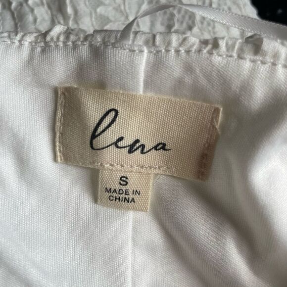 Lena White Lace Ruffles Strapless Mini Dress w/Lace Up Back (Size: Small) - Picture 7 of 16